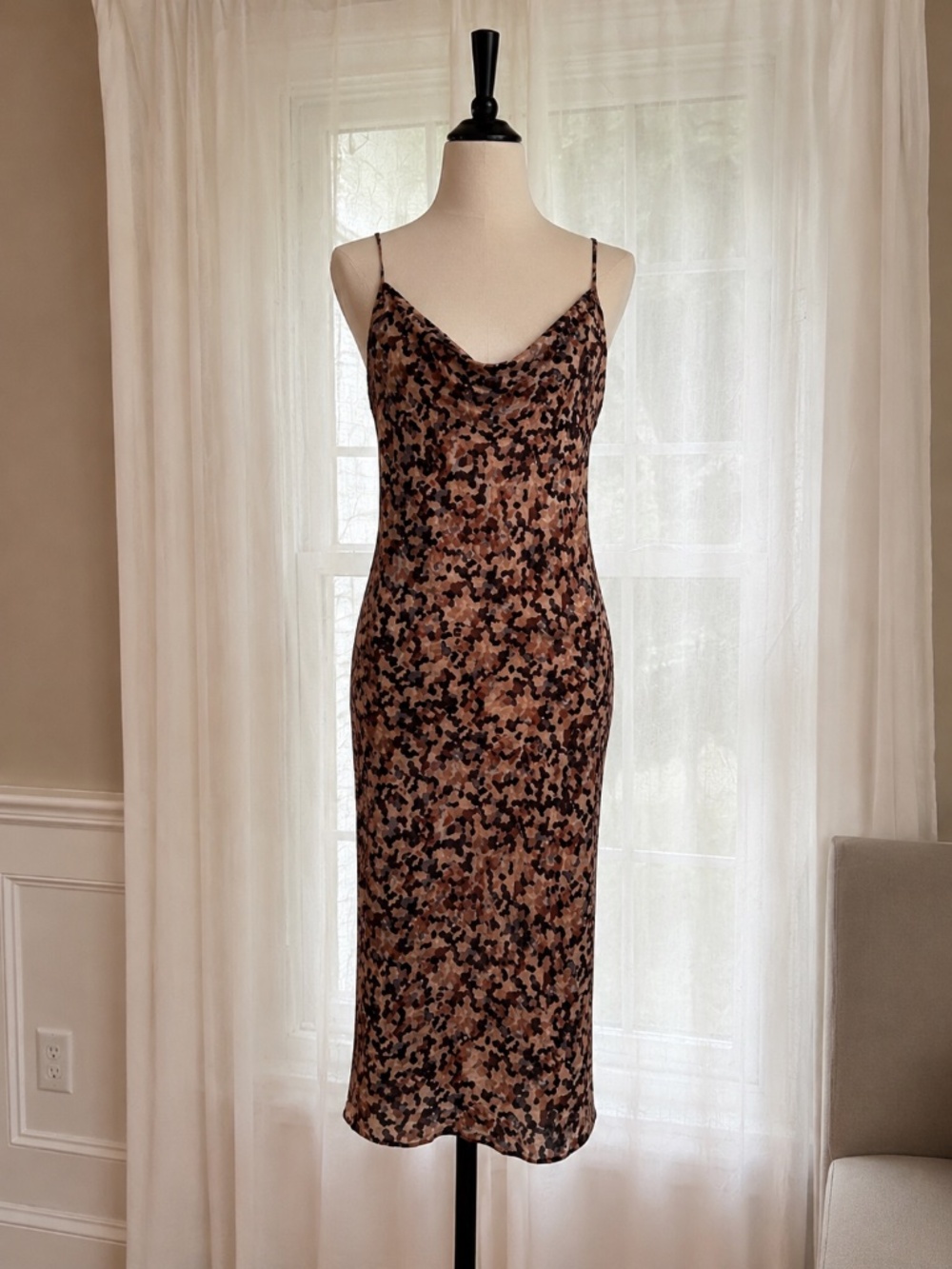 Banana Republic Printed Slip Midi Dress - Small